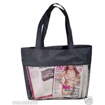 Mesh Zippered Tote Large Shopping Bag Purse Sports Beach Travel Black