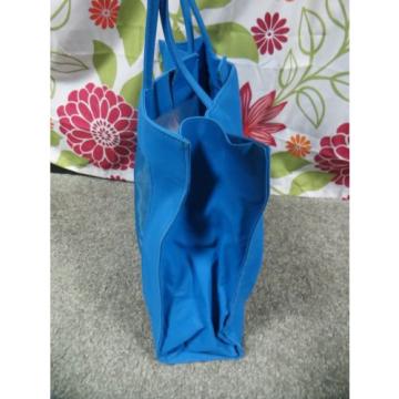 Extra Large Vibrant Blue Vinyl Tote/Beach Bag with See Through Front Panel