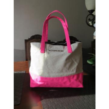 NEW Victoria&#039;s Secret VS Sexy Canvas Weekender Beach Gym Tote Getaway Bag PINK