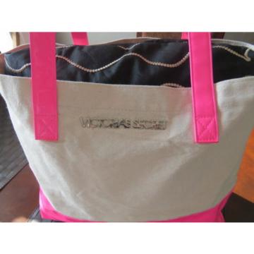 NEW Victoria&#039;s Secret VS Sexy Canvas Weekender Beach Gym Tote Getaway Bag PINK