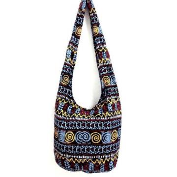 HMONG UNISEX BEACH SHOULDER BAG SLING HIPPIE SPIRAL GYPSY BOHO LARGE HOBO YOGA