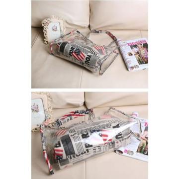 Bag in Bag Sweet Jelly Transparent Clear Flags Beach Girls Handbag Tote Shoulder