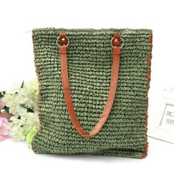 Women&#039;s handmade woven summer beach square shape straw bag shoulder bag handbag