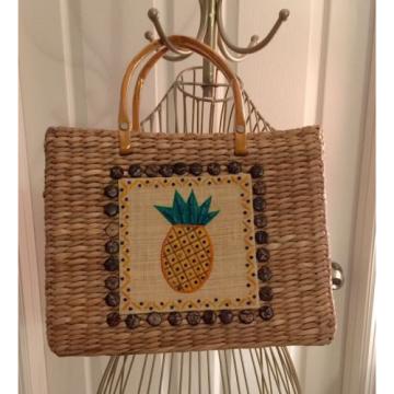 100% Natural Straws Handbag Summer Beach Bag Pineapple August