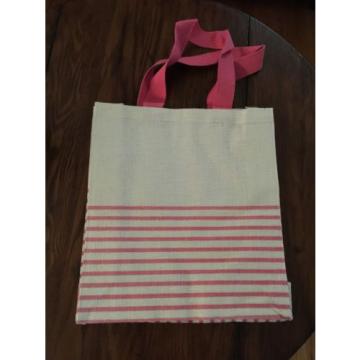 Tote Bag Beach Bag Pink Stripe &amp; Natural New!!