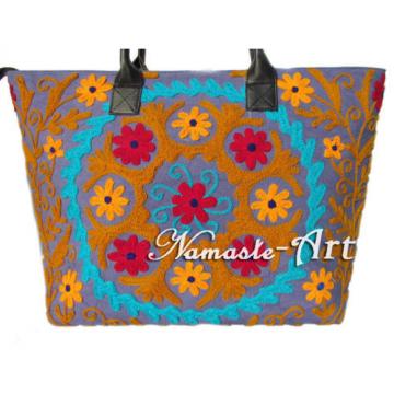 Indian Cotton Embroidery Suzani Tote Shoulder Handbag Woman Beach Boho Bag  jk10