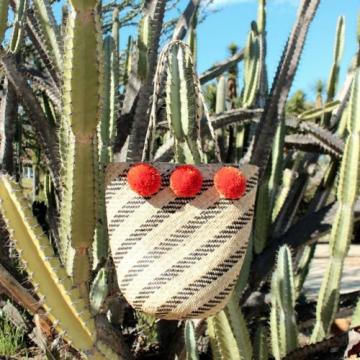 Beach Tote Bag, Pompom Tote Bag, Bridesmaid Tote Bag, Woven Tote Bag