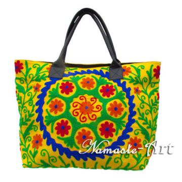 Indian Cotton Tote Suzani Art Embroidery Handbag Woman Shoulder Beach Boho Bag &amp;