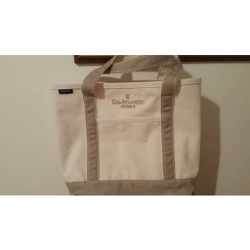 Lands End Tote Heavy Duty Canvas Shopper Large  Weekender Beach Bag Beige/Taupe