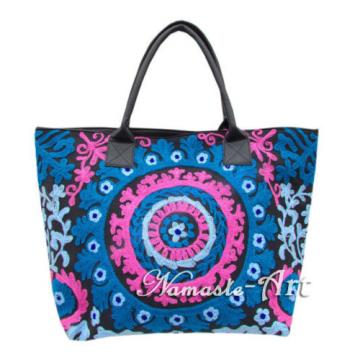 Indian Cotton Tote Suzani Art Embroidery Handbag Woman Shoulder Beach Boho Bag *