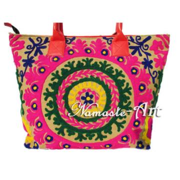 Indian Cotton Suzani Tote Shoulder Embroidery Handbag Woman Beach Boho Bag  Sj05