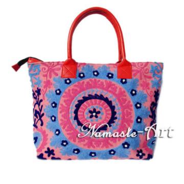 Indian Cotton Embroidery Suzani Tote Shoulder Handbag Woman Beach Boho Bag  jk06