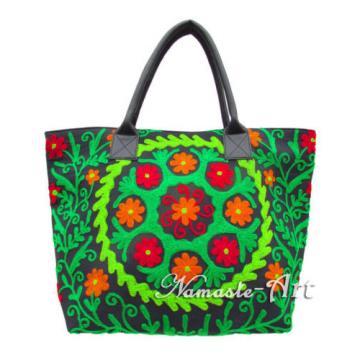 Indian Cotton Tote Suzani Art Embroidery Handbag Woman Shoulder Beach Boho Bag _