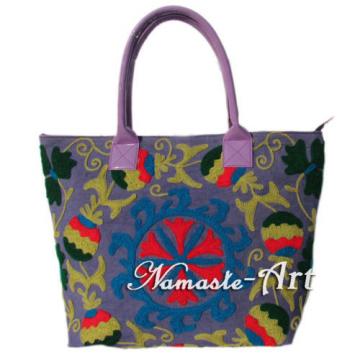 Indian Cotton Embroidery Suzani Tote Shoulder Handbag Woman Beach Boho Bag  jk07