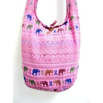 SMALL GIFT SUMMER BEACH SHOULDER BAG CUSTOM NATIVE TOP HOBO ELEPHANT THAI PINK