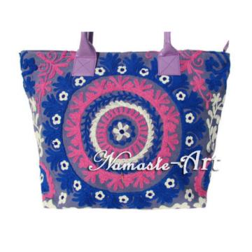 Indian Cotton Embroidery Suzani Tote Shoulder Handbag Woman Beach Boho Bag  jk09