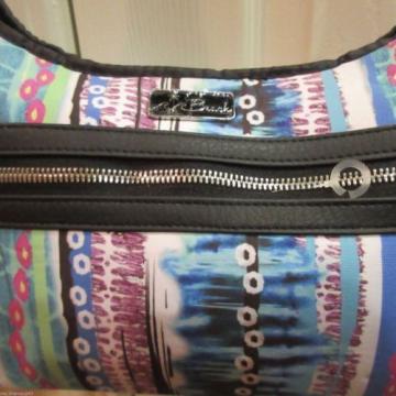 Beach You Fill Me With Joy Blue Purple White Abstract Shoulder Bag Purse NWOT