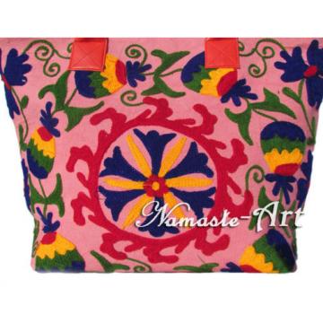 Indian Cotton Suzani Tote Shoulder Embroidery Handbag Woman Beach Boho Bag  Sj04