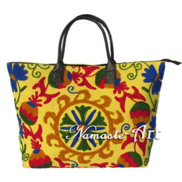 Indian Cotton Tote Shoulder Embroidery Suzani Handbag Woman Beach Boho Bag  jk18