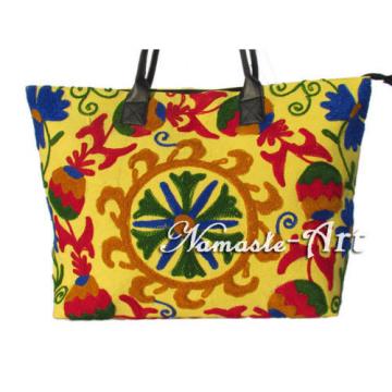 Indian Cotton Tote Shoulder Embroidery Suzani Handbag Woman Beach Boho Bag  jk18