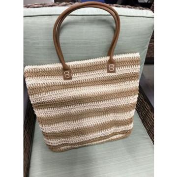 NWT Women&#039;s &#034;Straw Studios&#034; Beige Beach Bag