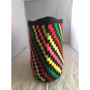 NEW HANDMADE WAYUU MOCHILA extra large 00% COTTON TOTE shoulder beach black BAG