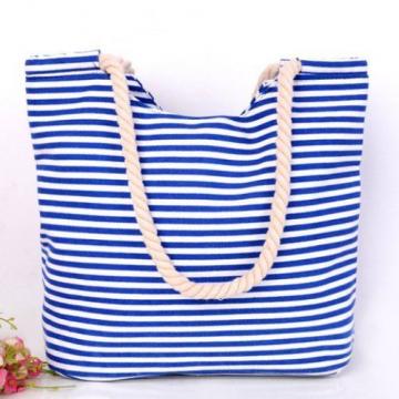 Leisure Striped and Canvas Design Shoulder Bag For Women Beach Bag