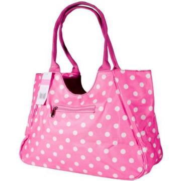 LESSER &amp; PAVEY SPOTTED SHOPPER/BEACH BAG IN BLUE &amp; PINK STYLE - LP71110