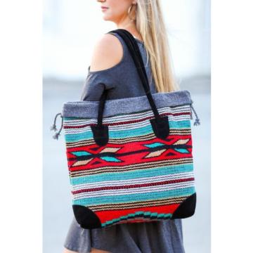 My Azteca Beach Tote Bag (Gray/Red)