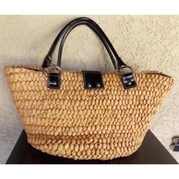 Nice Big Kathy Van Zeeland Straw Purse Tote Beach Bag