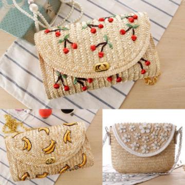 Fashion Women Summer Mini Straw Bags Beach Tote Shoulder Bag Handbag