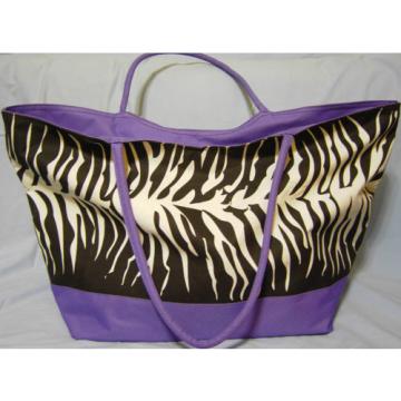 Women&#039;s Large Hand Beach Diaper Bag Purse w Zipper Zebra Polka Dot Print