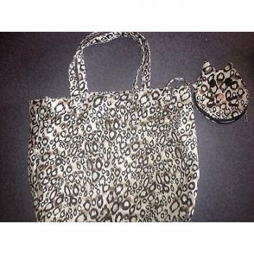 Leopard Cheetah Print Tote Bag Travel Purse Cat Kitten Forever 21 Beach Bag