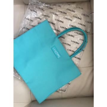 New LANCOME PARIS Large Aqua Blue Tote TRAVEL Beach Shopping Makeup Shoulder Bag