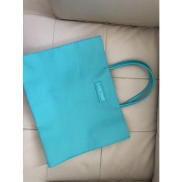 New LANCOME PARIS Large Aqua Blue Tote TRAVEL Beach Shopping Makeup Shoulder Bag