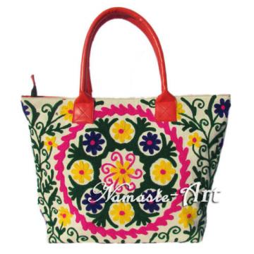 Indian Cotton Embroidery Suzani Tote Shoulder Handbag Woman Beach Boho Bag  jk14