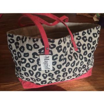 NWT MAGID LARGE TOTE BAG womens PURSE Cheetah Canvas BEACH TOTE DIAPER BAG