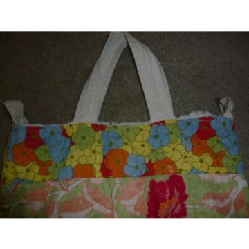 Tote Bag Hippy Style Purse Beach Bag Multi Colored Handmade Canvas Cool!