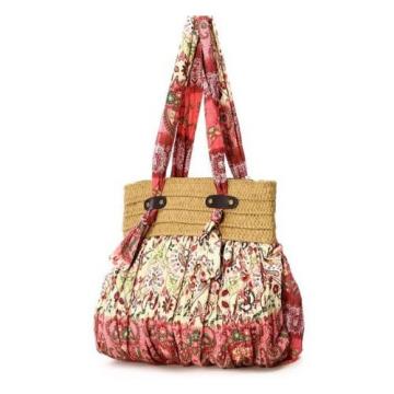 Red bohemian straw Plaited Light Women shoulder bags,handbags beach bag Tote