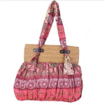 Red bohemian straw Plaited Light Women shoulder bags,handbags beach bag Tote