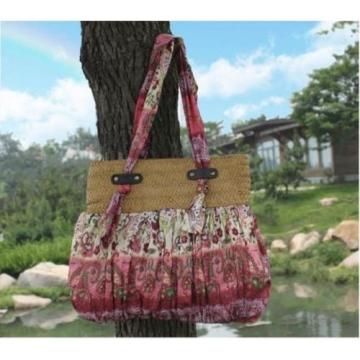 Wine red bohemian straw Plaited shoulder bags women handbags beach bag сумки