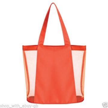 LADIES BEACH BAG / HANDBAG - BRIGHT MESH SUMMER SHOULDER TOTE SHOPPING SHOPPER