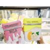 SMALL STRAW MILK BOX CHAIN CROSS- BODY BAG CLUTCH IN STAWBERRY LEMON EMBROIDERY