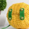 Straw Bag Rattan Plait Yellow Pineapple Green Strap Cross Body KF09-246 S#