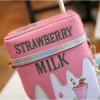 Cute Laser Shoulder Chain Bag Straw Milk Box Cross-body Bag Mobile Phone Wallet