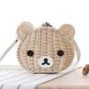 2016 New Fashion Women Summer Cute Brown Bear Straw Bag Beach Tote Bag Handbag