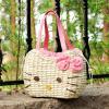 Newest Kitty Cat Straw Bag Shoulder Environmental ProtectionCute Bag Handbag