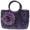 Women&#039;s Handmade Summer Beach Straw Flower Bead Shopping Purse Tote Bag Handbag