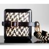 $1,195 Burberry Prorsum Women Straw Wristlet Clutch Purse Hand Bag Leather NEW A