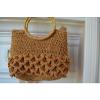 Capelli nwot straw and orange beaded bag, bamboo handles